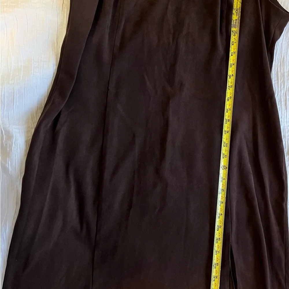 Vintage Faux Suede Midi Dress Sleeveless size 16 - Picture 8 of 9
